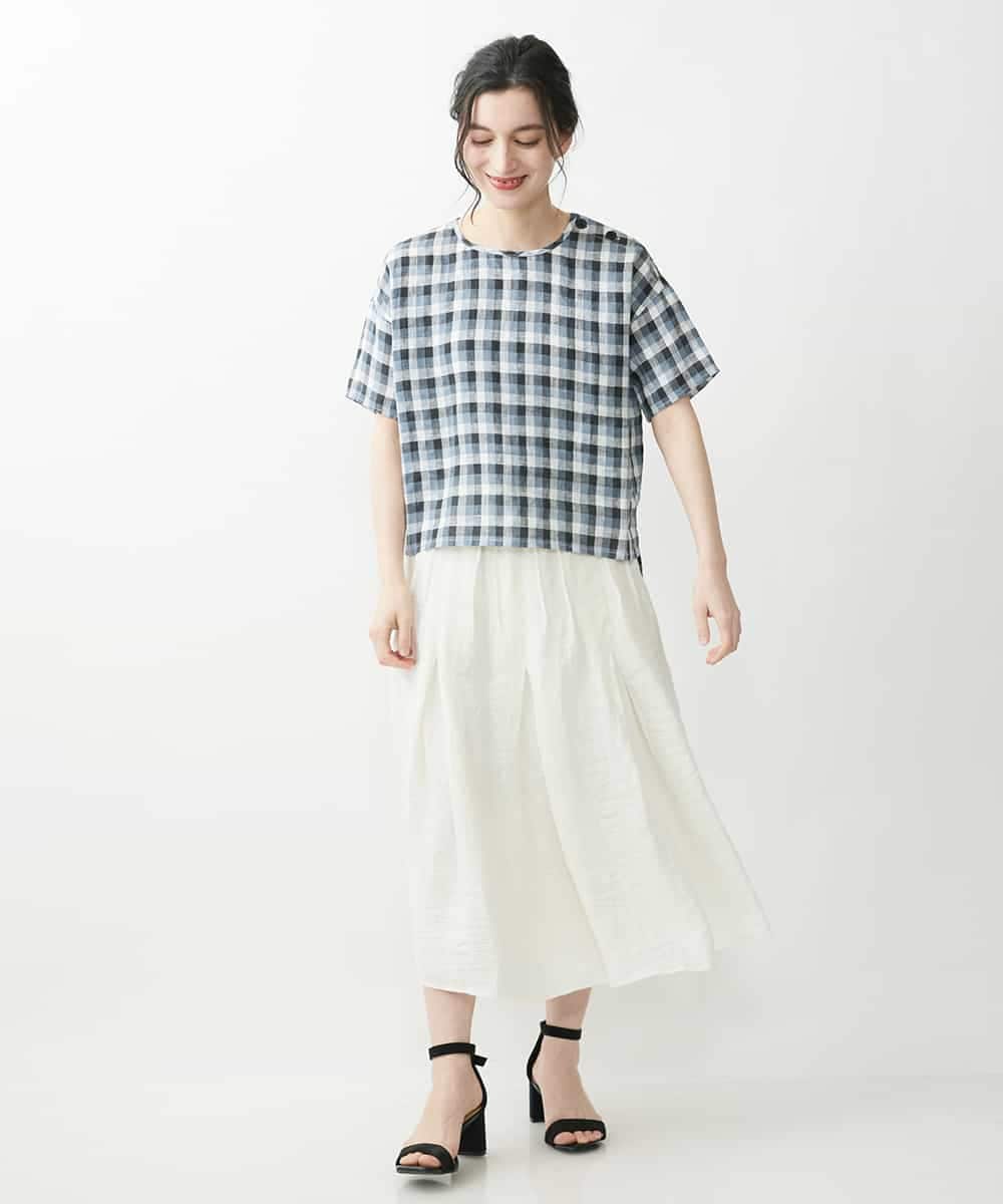 NHHGQ01270 GIANNI LO GIUDICE(小さいサイズ)(メゾン ドゥ サンク) リネンタックスカート レッド