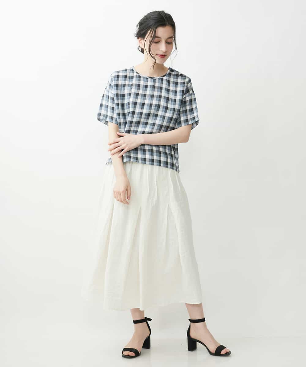 NHHGQ01270 GIANNI LO GIUDICE(小さいサイズ)(メゾン ドゥ サンク) リネンタックスカート レッド