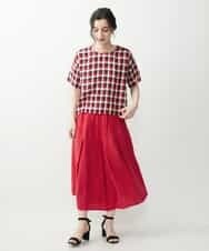 NHHGQ01270 GIANNI LO GIUDICE(小さいサイズ)(メゾン ドゥ サンク) リネンタックスカート レッド