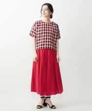 NHHGQ01270 GIANNI LO GIUDICE(小さいサイズ)(メゾン ドゥ サンク) リネンタックスカート レッド