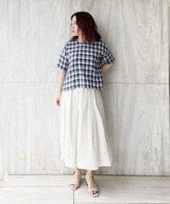 NHHGQ01270 GIANNI LO GIUDICE(小さいサイズ)(メゾン ドゥ サンク) リネンタックスカート レッド