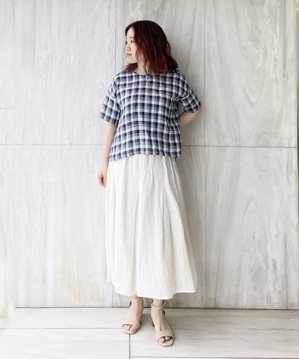 NHHGQ01270 GIANNI LO GIUDICE(小さいサイズ)(メゾン ドゥ サンク) リネンタックスカート レッド