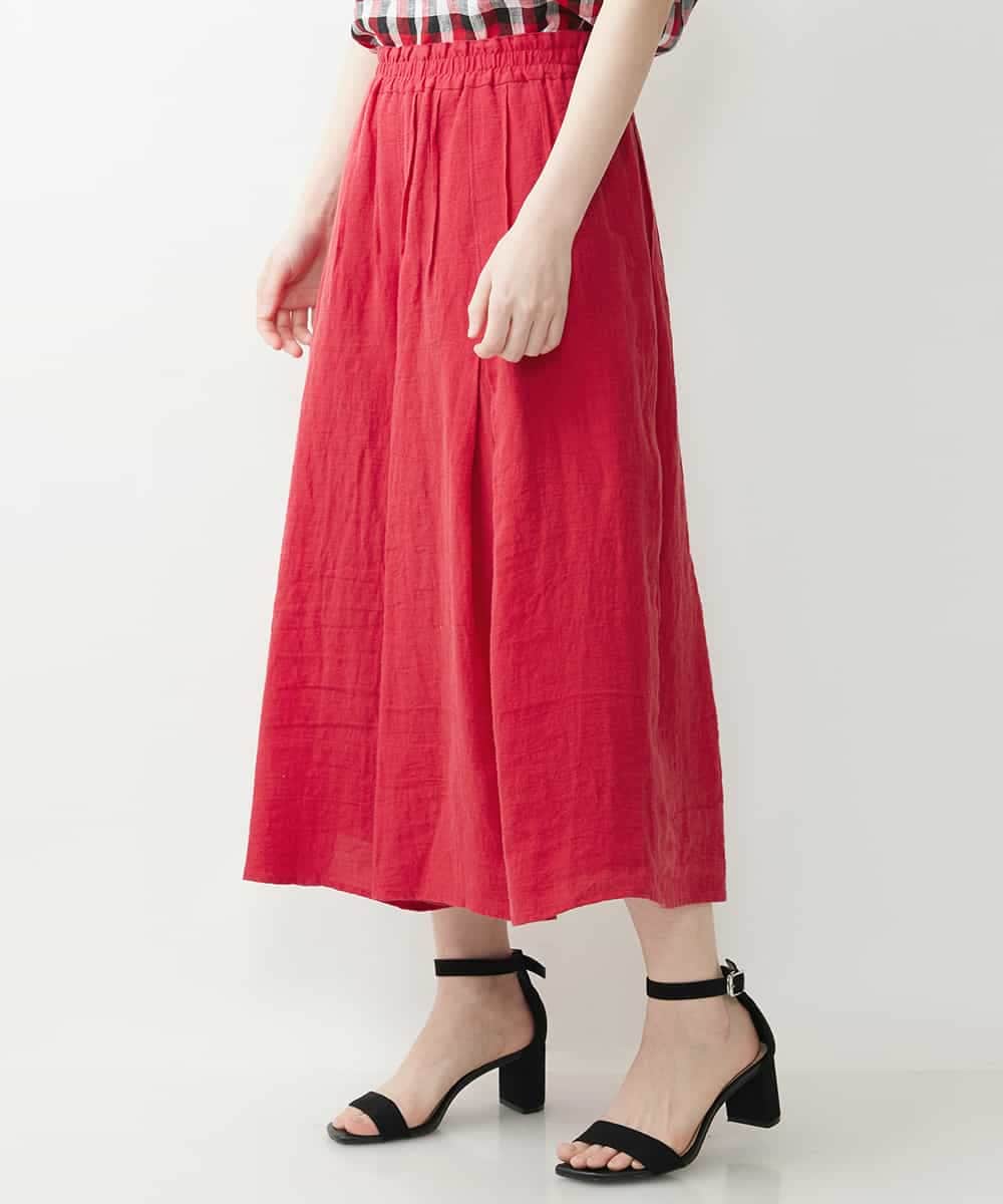 NHHGQ01270 GIANNI LO GIUDICE(小さいサイズ)(メゾン ドゥ サンク) リネンタックスカート レッド