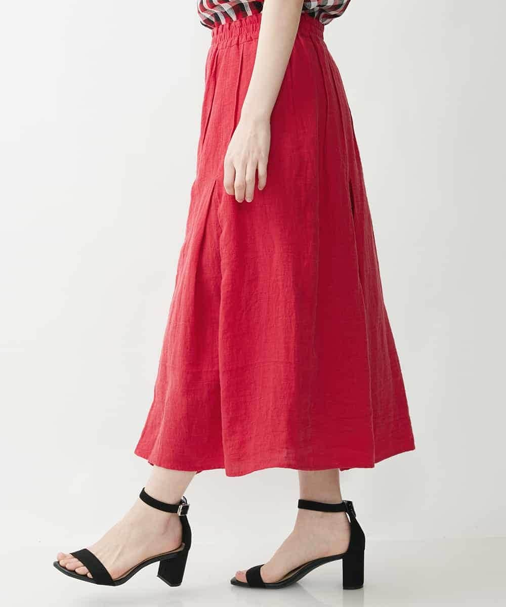 NHHGQ01270 GIANNI LO GIUDICE(小さいサイズ)(メゾン ドゥ サンク) リネンタックスカート レッド