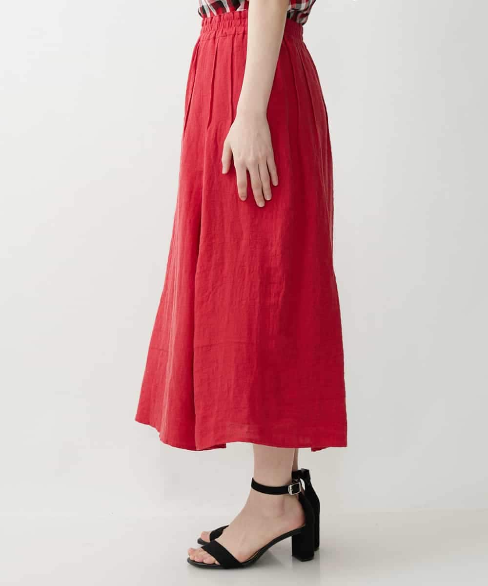 NHHGQ01270 GIANNI LO GIUDICE(小さいサイズ)(メゾン ドゥ サンク) リネンタックスカート レッド