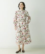 NHHGU81290 GIANNI LO GIUDICE(小さいサイズ)(メゾン ドゥ サンク) LIBERTYプリントタックギャザースカート（BARBARA COVINGTON） ネイビー系