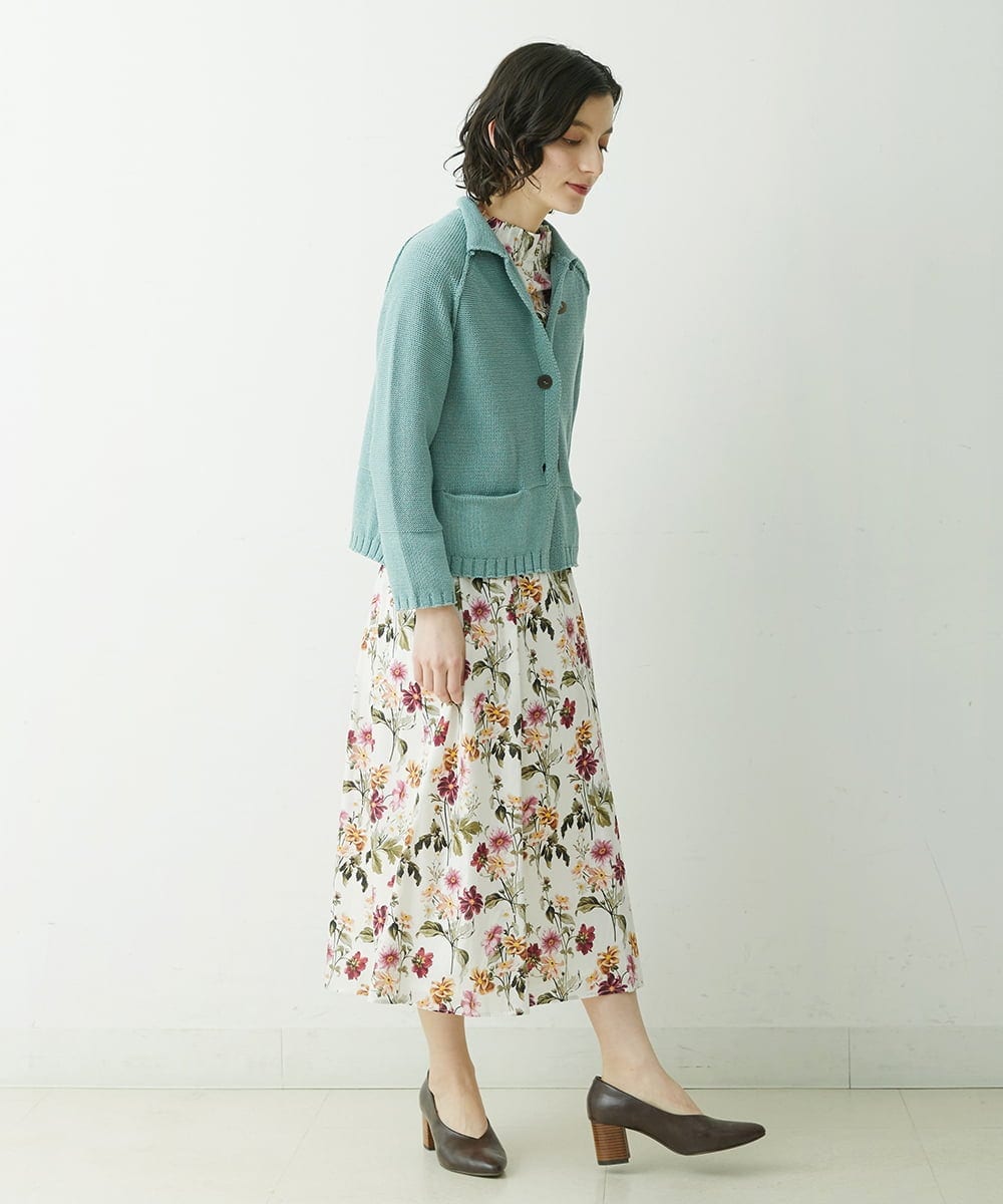 NHHGU81290 GIANNI LO GIUDICE(小さいサイズ)(メゾン ドゥ サンク) LIBERTYプリントタックギャザースカート（BARBARA COVINGTON） ネイビー系
