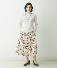 NHHGU81290 GIANNI LO GIUDICE(小さいサイズ)(メゾン ドゥ サンク) LIBERTYプリントタックギャザースカート（BARBARA COVINGTON） ネイビー系