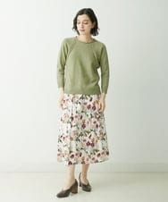 NHHGU81290 GIANNI LO GIUDICE(小さいサイズ)(メゾン ドゥ サンク) LIBERTYプリントタックギャザースカート（BARBARA COVINGTON） ネイビー系