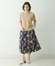 NHHGU81290 GIANNI LO GIUDICE(小さいサイズ)(メゾン ドゥ サンク) LIBERTYプリントタックギャザースカート（BARBARA COVINGTON） ネイビー系