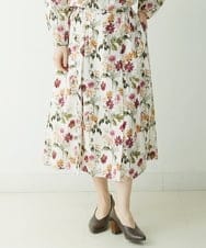 NHHGU81290 GIANNI LO GIUDICE(小さいサイズ)(メゾン ドゥ サンク) LIBERTYプリントタックギャザースカート（BARBARA COVINGTON） ネイビー系