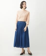 NHHGX84210 GIANNI LO GIUDICE(小さいサイズ)(メゾン ドゥ サンク) デニムツイルギャザースカート ネイビー