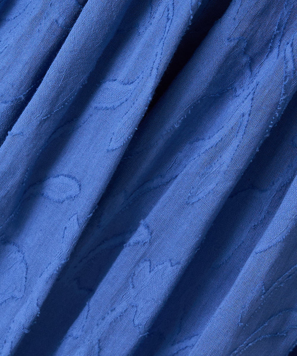 NHHGX89220 GIANNI LO GIUDICE(小さいサイズ)(メゾン ドゥ サンク) フラワーカットジャガードギャザースカート ブルー