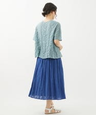NHHGX89220 GIANNI LO GIUDICE(小さいサイズ)(メゾン ドゥ サンク) フラワーカットジャガードギャザースカート ブルー