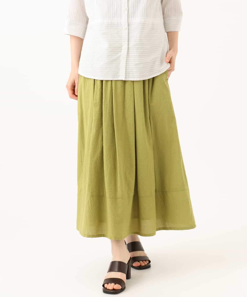 NHHHD05200 GIANNI LO GIUDICE(小さいサイズ)(メゾン ドゥ サンク) コットンシアサッカースカート グリーン