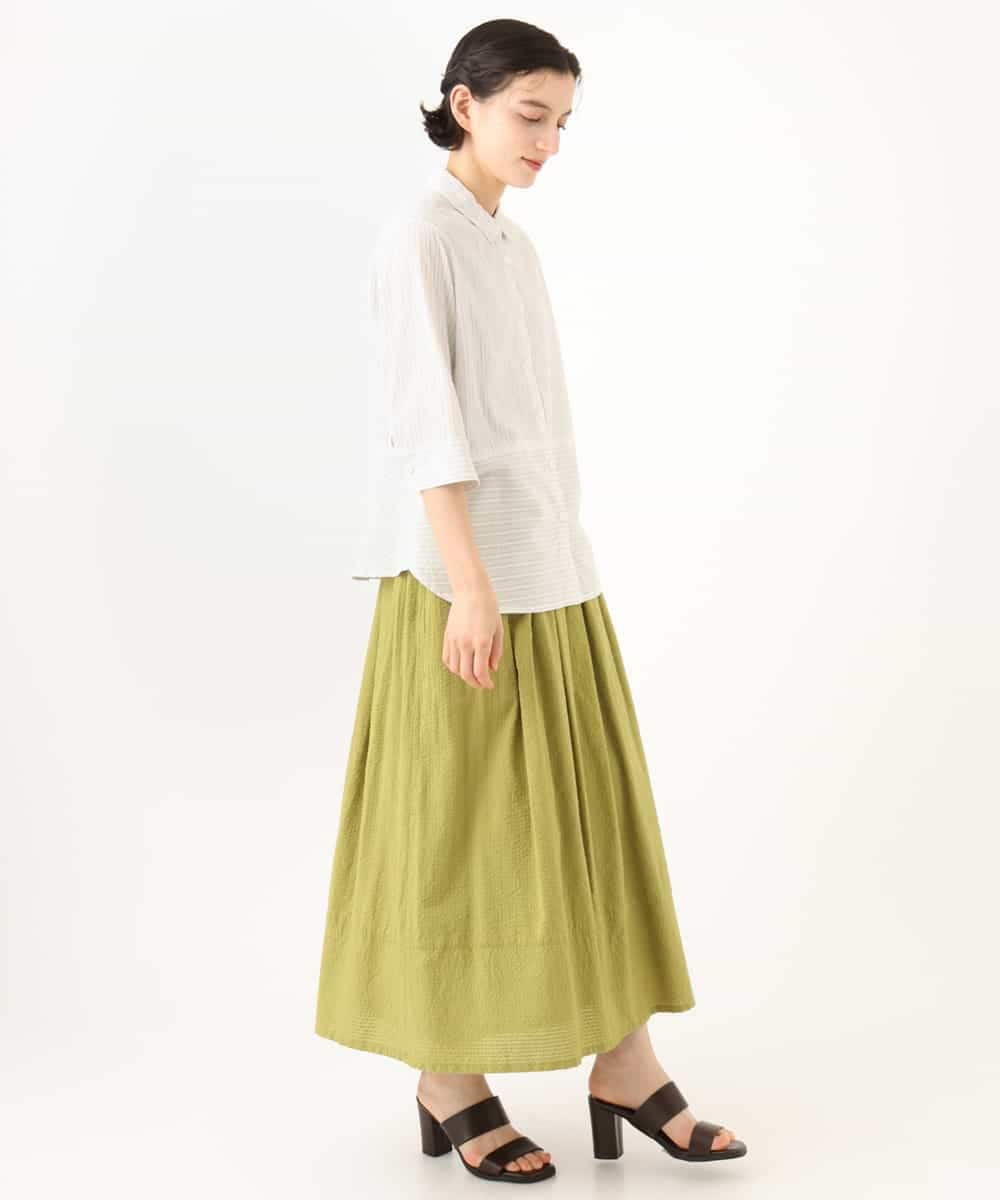 NHHHD05200 GIANNI LO GIUDICE(小さいサイズ)(メゾン ドゥ サンク) コットンシアサッカースカート グリーン