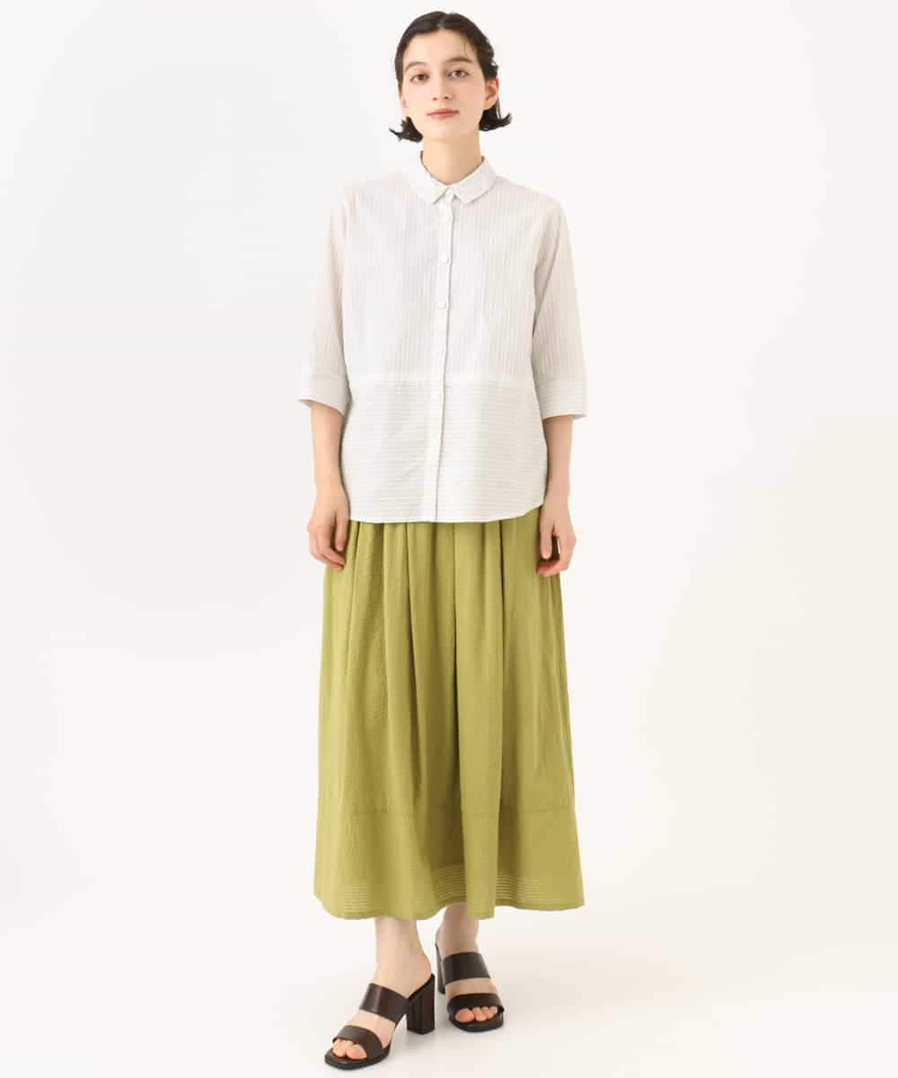 NHHHD05200 GIANNI LO GIUDICE(小さいサイズ)(メゾン ドゥ サンク) コットンシアサッカースカート グリーン