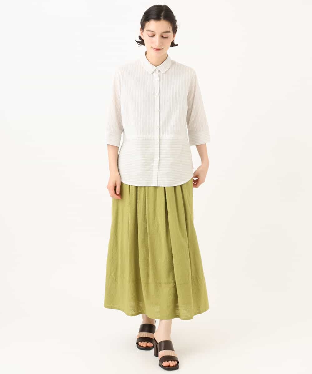 NHHHD05200 GIANNI LO GIUDICE(小さいサイズ)(メゾン ドゥ サンク) コットンシアサッカースカート グリーン