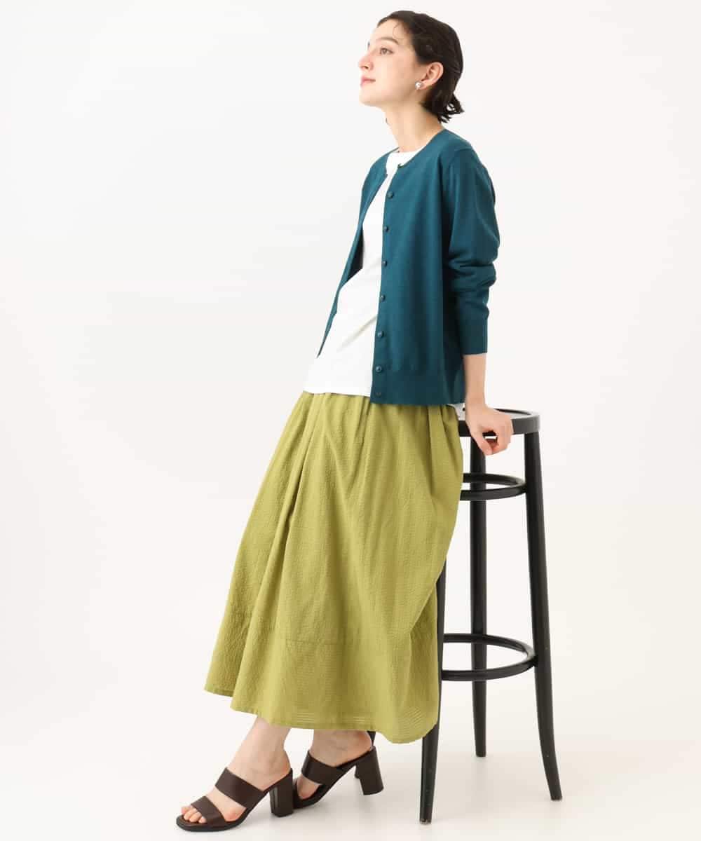 NHHHD05200 GIANNI LO GIUDICE(小さいサイズ)(メゾン ドゥ サンク) コットンシアサッカースカート グリーン