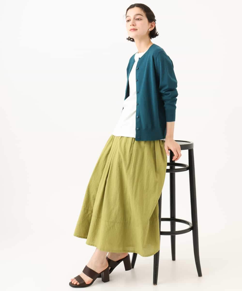 NHHHD05200 GIANNI LO GIUDICE(小さいサイズ)(メゾン ドゥ サンク) コットンシアサッカースカート グリーン