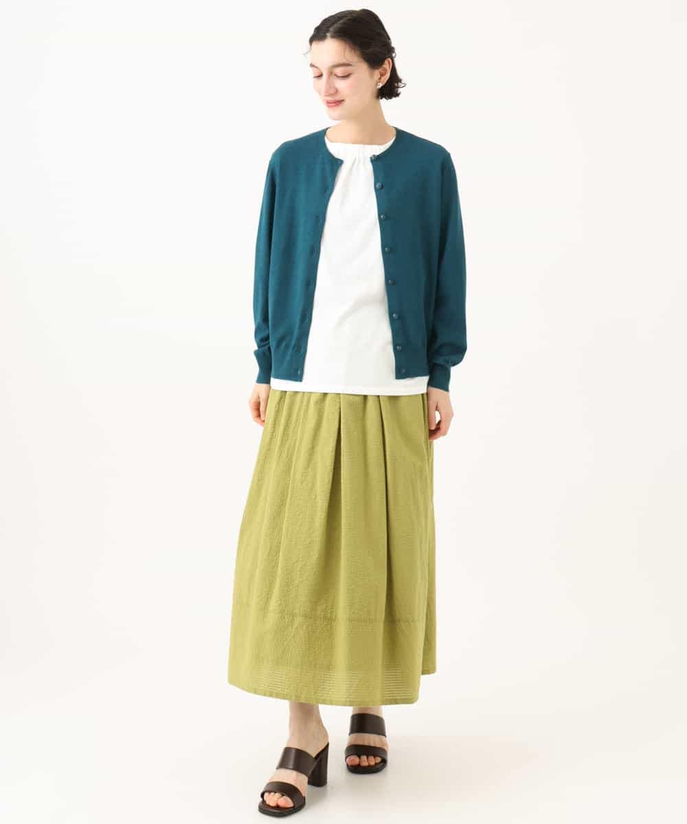 NHHHD05200 GIANNI LO GIUDICE(小さいサイズ)(メゾン ドゥ サンク) コットンシアサッカースカート グリーン