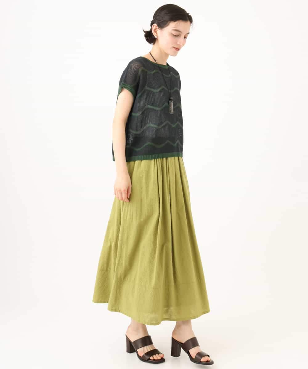 NHHHD05200 GIANNI LO GIUDICE(小さいサイズ)(メゾン ドゥ サンク) コットンシアサッカースカート グリーン