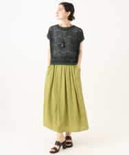 NHHHD05200 GIANNI LO GIUDICE(小さいサイズ)(メゾン ドゥ サンク) コットンシアサッカースカート グリーン