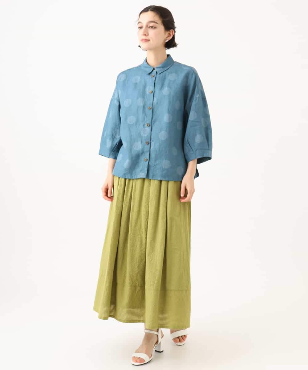 NHHHD05200 GIANNI LO GIUDICE(小さいサイズ)(メゾン ドゥ サンク) コットンシアサッカースカート グリーン