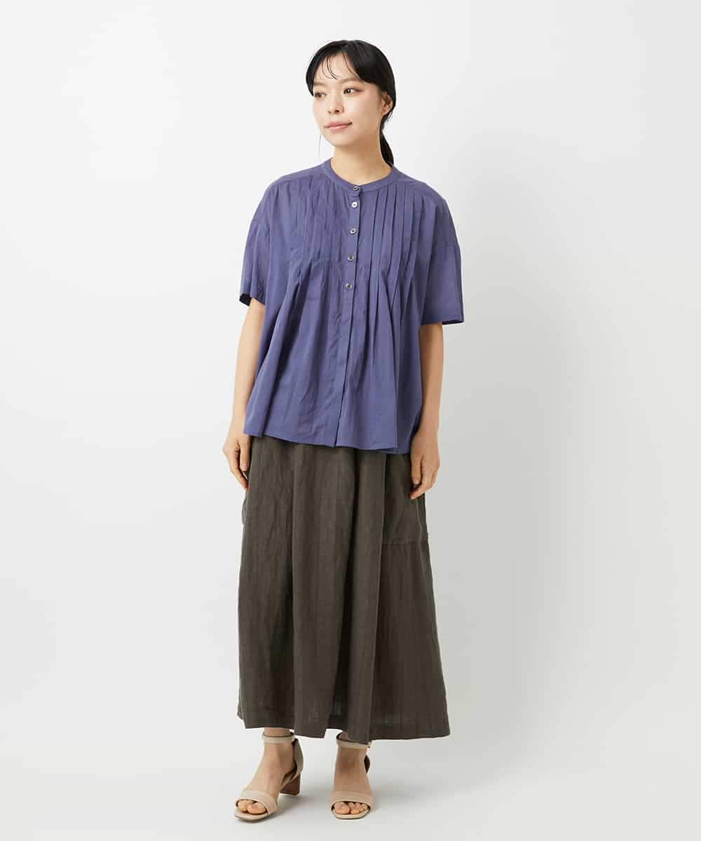 NHHHD66300 GIANNI LO GIUDICE(小さいサイズ)(メゾン ドゥ サンク) 麻ストライプスカート ベージュ
