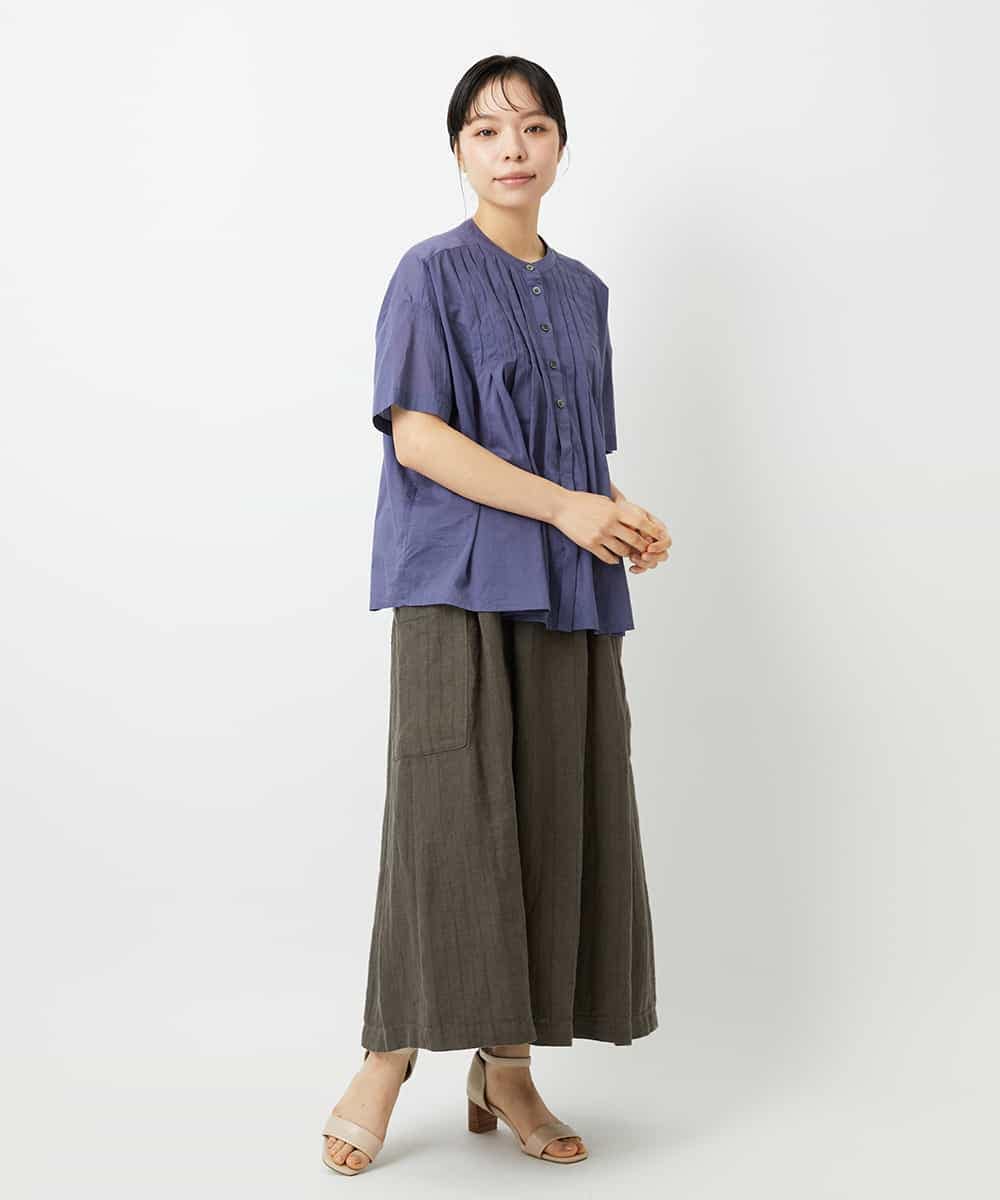 NHHHD66300 GIANNI LO GIUDICE(小さいサイズ)(メゾン ドゥ サンク) 麻ストライプスカート ベージュ