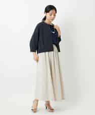 NHHHD66300 GIANNI LO GIUDICE(小さいサイズ)(メゾン ドゥ サンク) 麻ストライプスカート ベージュ