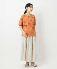 NHHHD66300 GIANNI LO GIUDICE(小さいサイズ)(メゾン ドゥ サンク) 麻ストライプスカート ベージュ