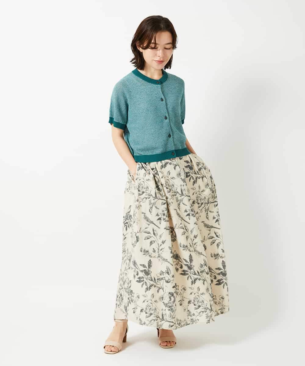 NHHHF91290 GIANNI LO GIUDICE(小さいサイズ)(メゾン ドゥ サンク) 淡彩フラワープリントスカート ベージュ