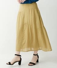 NHHHP01270 GIANNI LO GIUDICE(小さいサイズ)(メゾン ドゥ サンク) 【セットアップ対応】先染めコットンサッカーギャザースカート マスタード