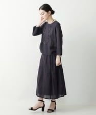 NHHHP01270 GIANNI LO GIUDICE(小さいサイズ)(メゾン ドゥ サンク) 【セットアップ対応】先染めコットンサッカーギャザースカート マスタード