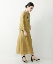NHHHP01270 GIANNI LO GIUDICE(小さいサイズ)(メゾン ドゥ サンク) 【セットアップ対応】先染めコットンサッカーギャザースカート マスタード