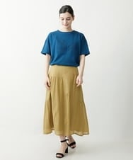 NHHHP01270 GIANNI LO GIUDICE(小さいサイズ)(メゾン ドゥ サンク) 【セットアップ対応】先染めコットンサッカーギャザースカート マスタード