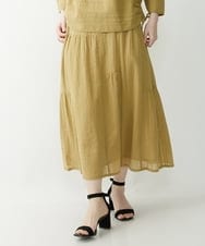 NHHHP01270 GIANNI LO GIUDICE(小さいサイズ)(メゾン ドゥ サンク) 【セットアップ対応】先染めコットンサッカーギャザースカート マスタード