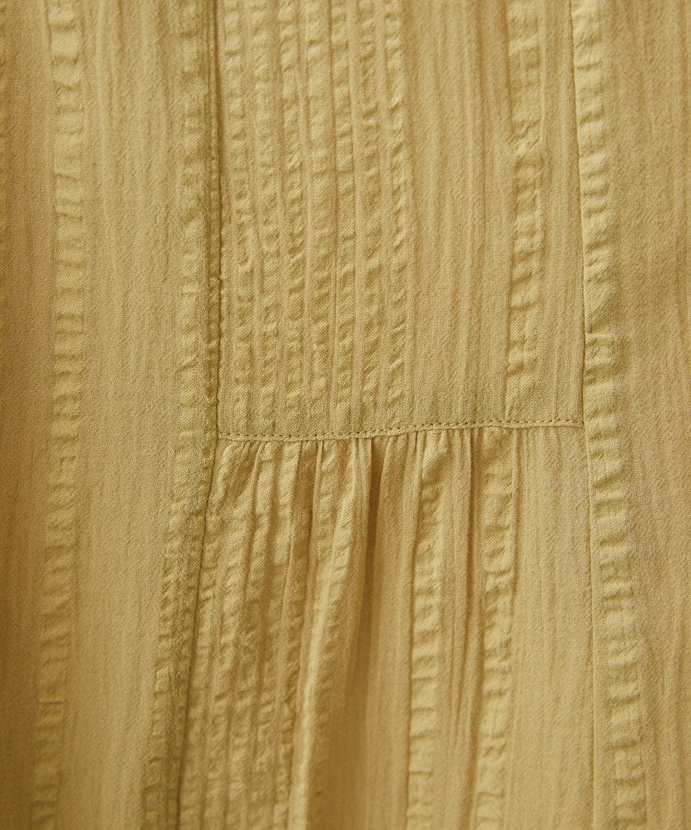 NHHHP01270 GIANNI LO GIUDICE(小さいサイズ)(メゾン ドゥ サンク) 【セットアップ対応】先染めコットンサッカーギャザースカート マスタード