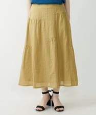NHHHP01270 GIANNI LO GIUDICE(小さいサイズ)(メゾン ドゥ サンク) 【セットアップ対応】先染めコットンサッカーギャザースカート マスタード