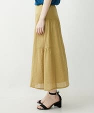 NHHHP01270 GIANNI LO GIUDICE(小さいサイズ)(メゾン ドゥ サンク) 【セットアップ対応】先染めコットンサッカーギャザースカート マスタード