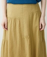 NHHHP01270 GIANNI LO GIUDICE(小さいサイズ)(メゾン ドゥ サンク) 【セットアップ対応】先染めコットンサッカーギャザースカート マスタード