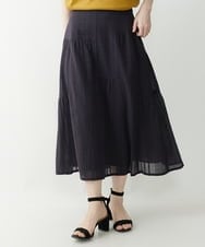 NHHHP01270 GIANNI LO GIUDICE(小さいサイズ)(メゾン ドゥ サンク) 【セットアップ対応】先染めコットンサッカーギャザースカート マスタード