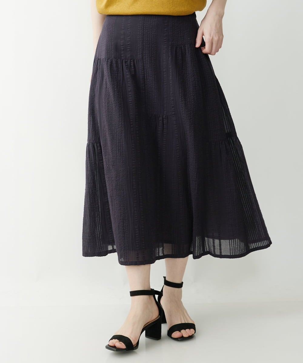 NHHHP01270 GIANNI LO GIUDICE(小さいサイズ)(メゾン ドゥ サンク) 【セットアップ対応】先染めコットンサッカーギャザースカート マスタード