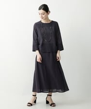 NHHHP01270 GIANNI LO GIUDICE(小さいサイズ)(メゾン ドゥ サンク) 【セットアップ対応】先染めコットンサッカーギャザースカート マスタード