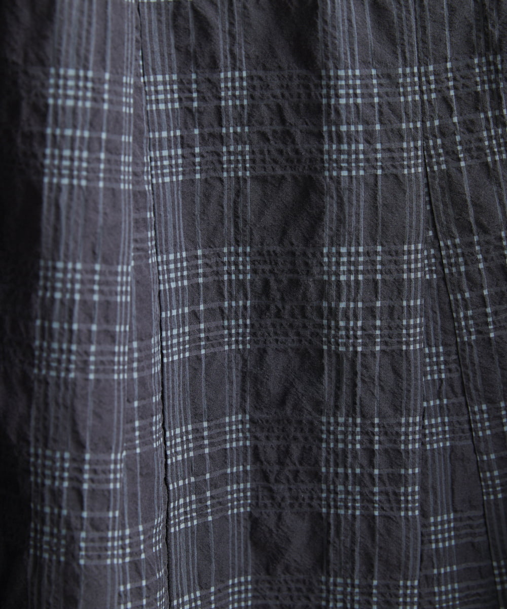 NHHHT01270 GIANNI LO GIUDICE(小さいサイズ)(メゾン ドゥ サンク) [洗える]先染めチェックパネルスカート チャコールグレー