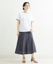 NHHHT01270 GIANNI LO GIUDICE(小さいサイズ)(メゾン ドゥ サンク) [洗える]先染めチェックパネルスカート チャコールグレー