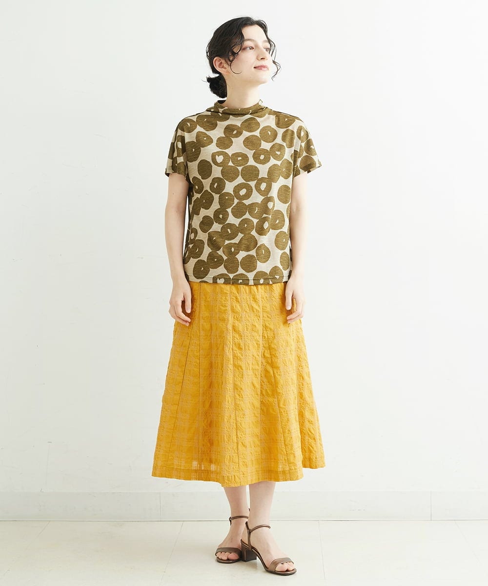 NHHHT01270 GIANNI LO GIUDICE(小さいサイズ)(メゾン ドゥ サンク) [洗える]先染めチェックパネルスカート チャコールグレー