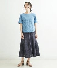 NHHHT01270 GIANNI LO GIUDICE(小さいサイズ)(メゾン ドゥ サンク) [洗える]先染めチェックパネルスカート チャコールグレー