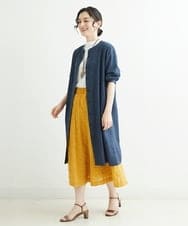NHHHT01270 GIANNI LO GIUDICE(小さいサイズ)(メゾン ドゥ サンク) [洗える]先染めチェックパネルスカート チャコールグレー